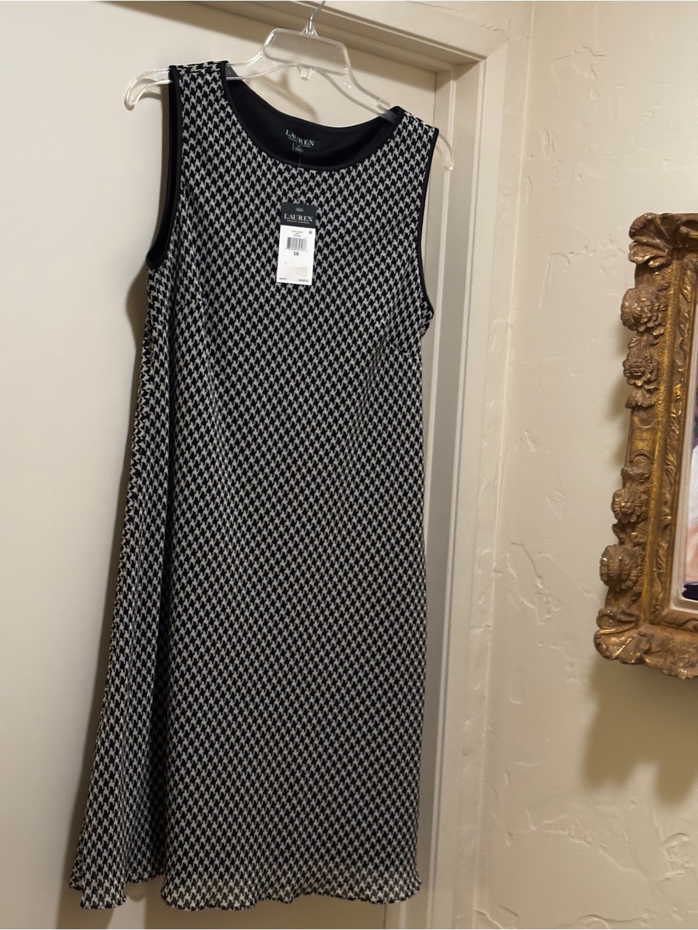 Ralph Lauren Black and White Houndstooth Dress - Classic Print